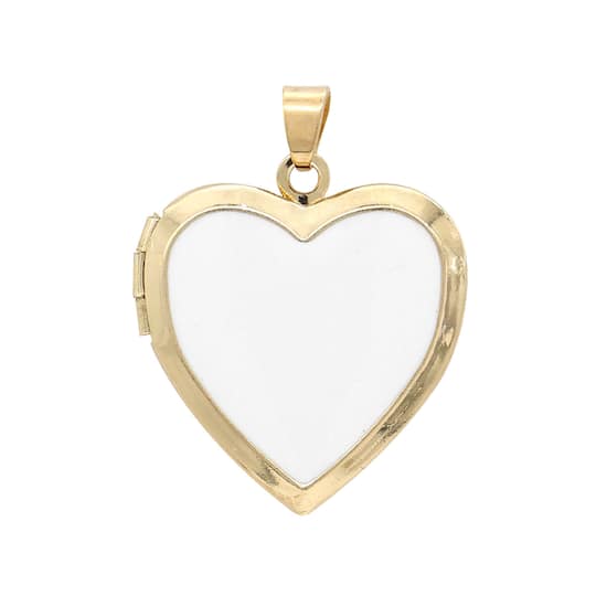 12 Pack: Gold & White Enamel Heart Locket by Bead Landing™